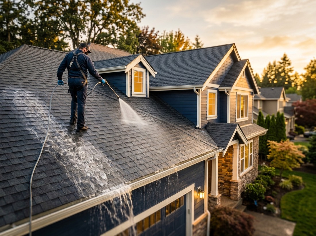 Roof soft washing San Antonio